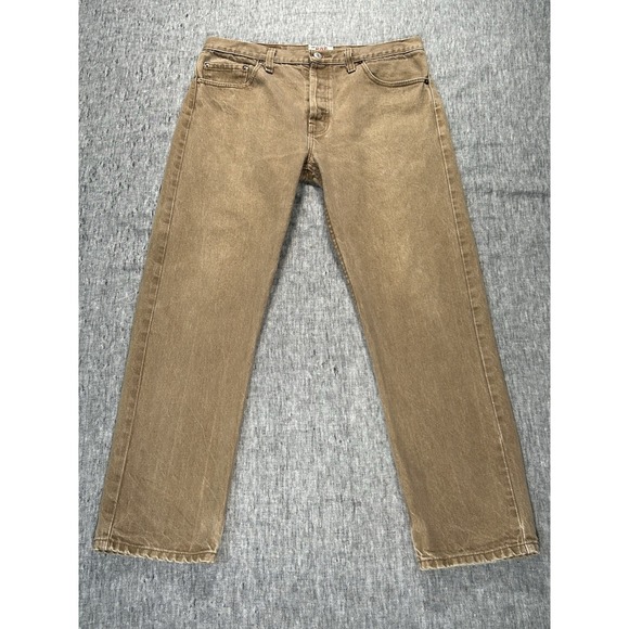 Vintage Levis 501 XX Jeans Mens 34 x 30 Brown Denim Pants Button-Fly Made in USA - Picture 1 of 16
